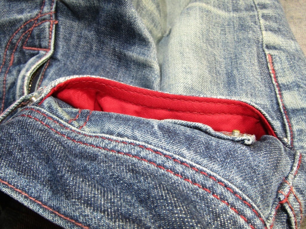 デニム　前ポケット直し　スレキ交換