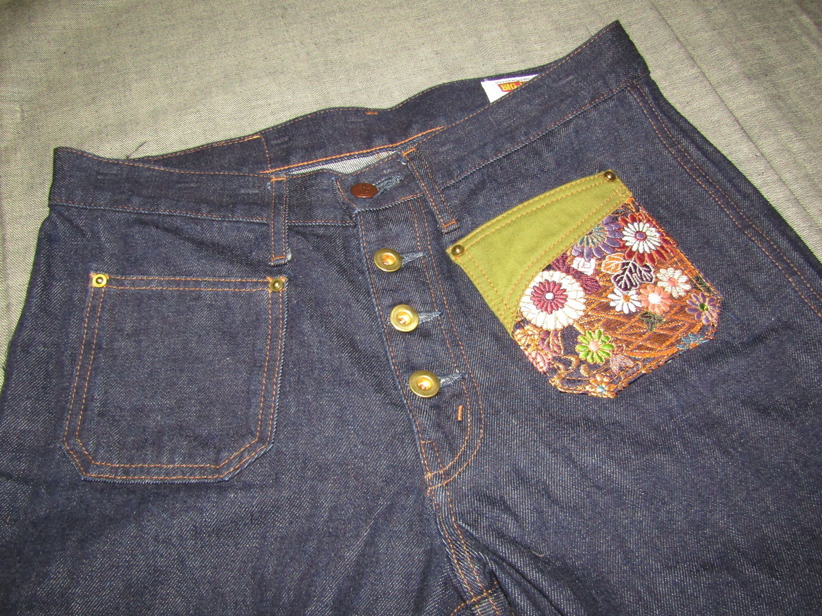 デニム　カスタム　金襴