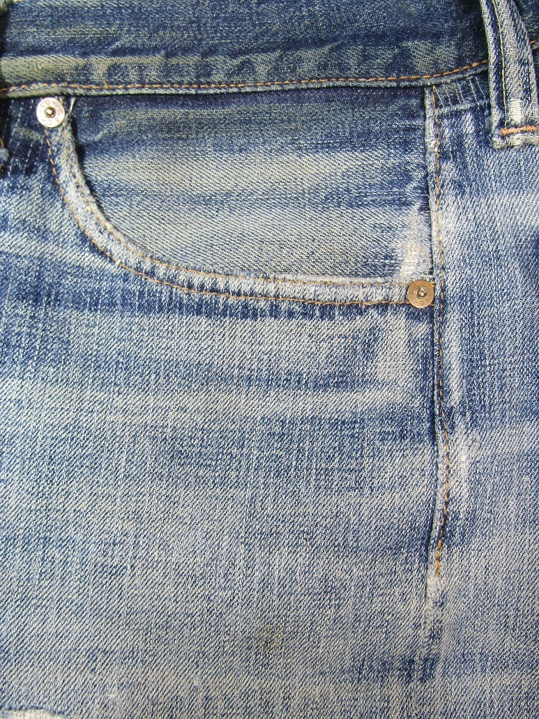 デニム　前ポケット　リペア　スレキ交換
