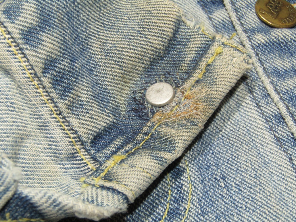 デニム　ボタン　再利用取付