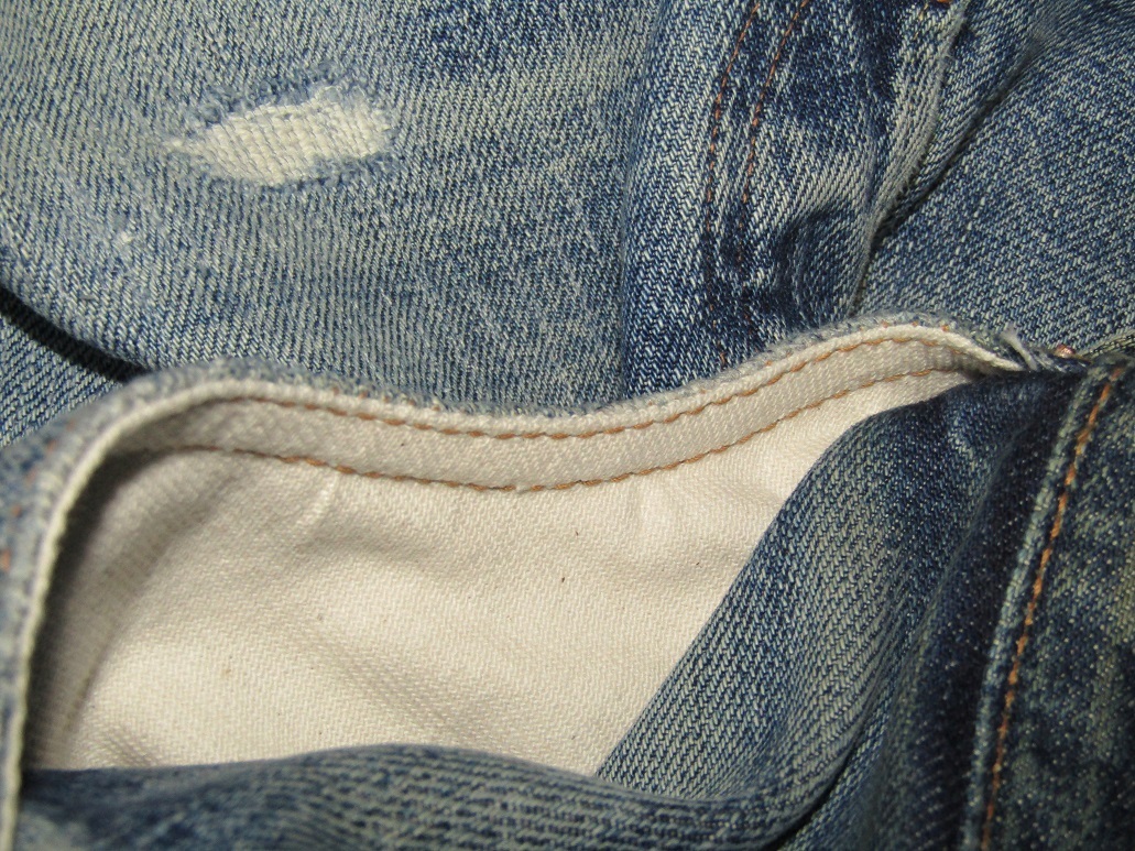 デニム　前ポケット　リペア　スレキ交換