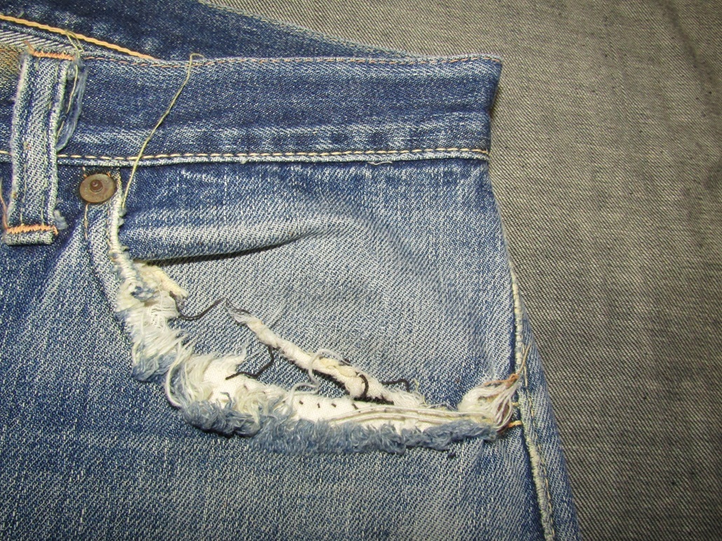 ビンテージデニム　スレキ全交換　リペア