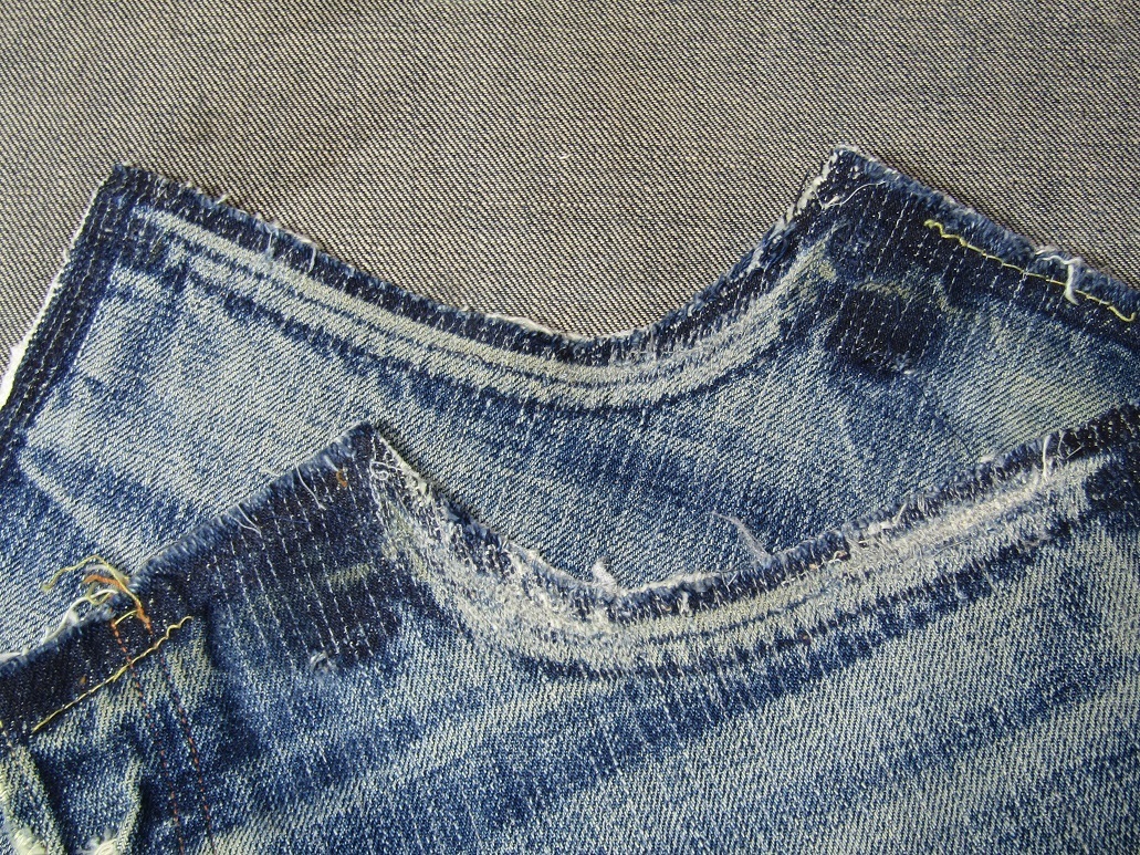 デニム　前ポケット　リペア　スレキ交換